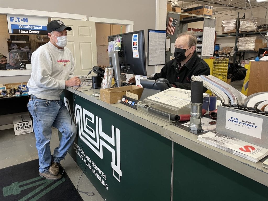 Retail counter at Eaton Weatherhead Hose Center in East Providence RI