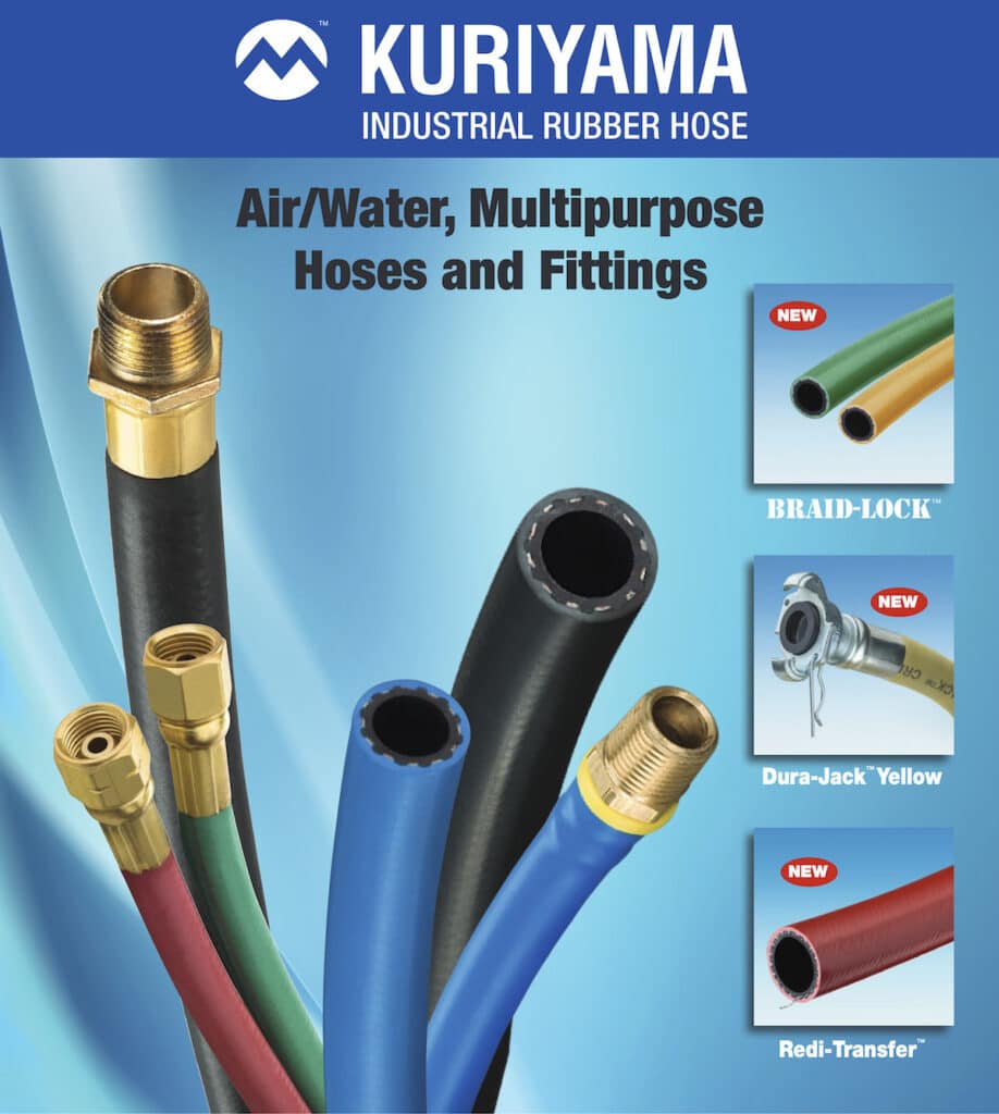 Kuriyama Industrial Rubber Hoses- EPDM air/water hoses available from McGill Hose & Coupling