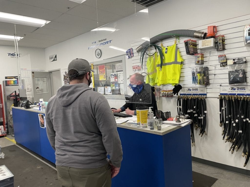photo of the retail center counter of McGill Hose in Woburn MA